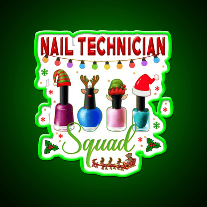 Christmas Nail Technician Xmas Salon Nail Salon Led Neon Sign Rgb Color - Shineneon