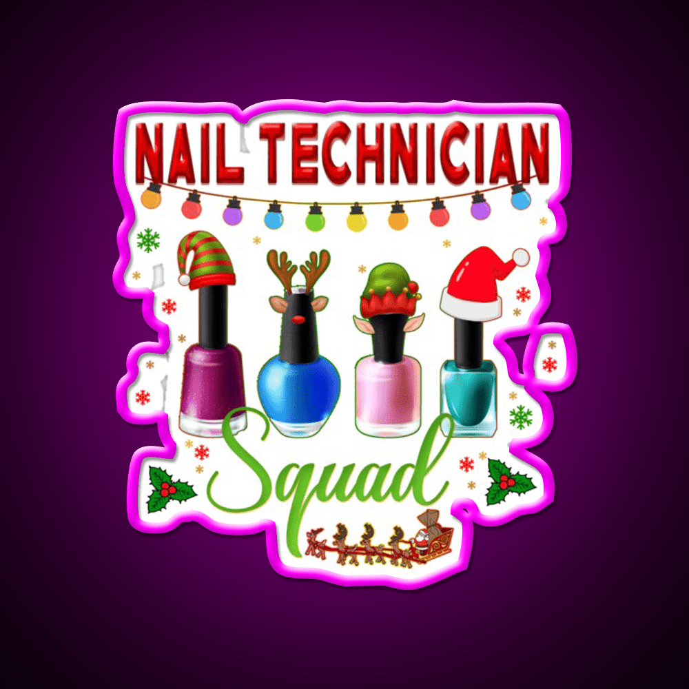 Christmas Nail Technician Xmas Salon Nail Salon Led Neon Sign Rgb Color - Shineneon