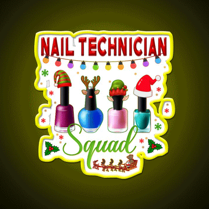 Christmas Nail Technician Xmas Salon Nail Salon Led Neon Sign Rgb Color - Custom LED neon sign front view