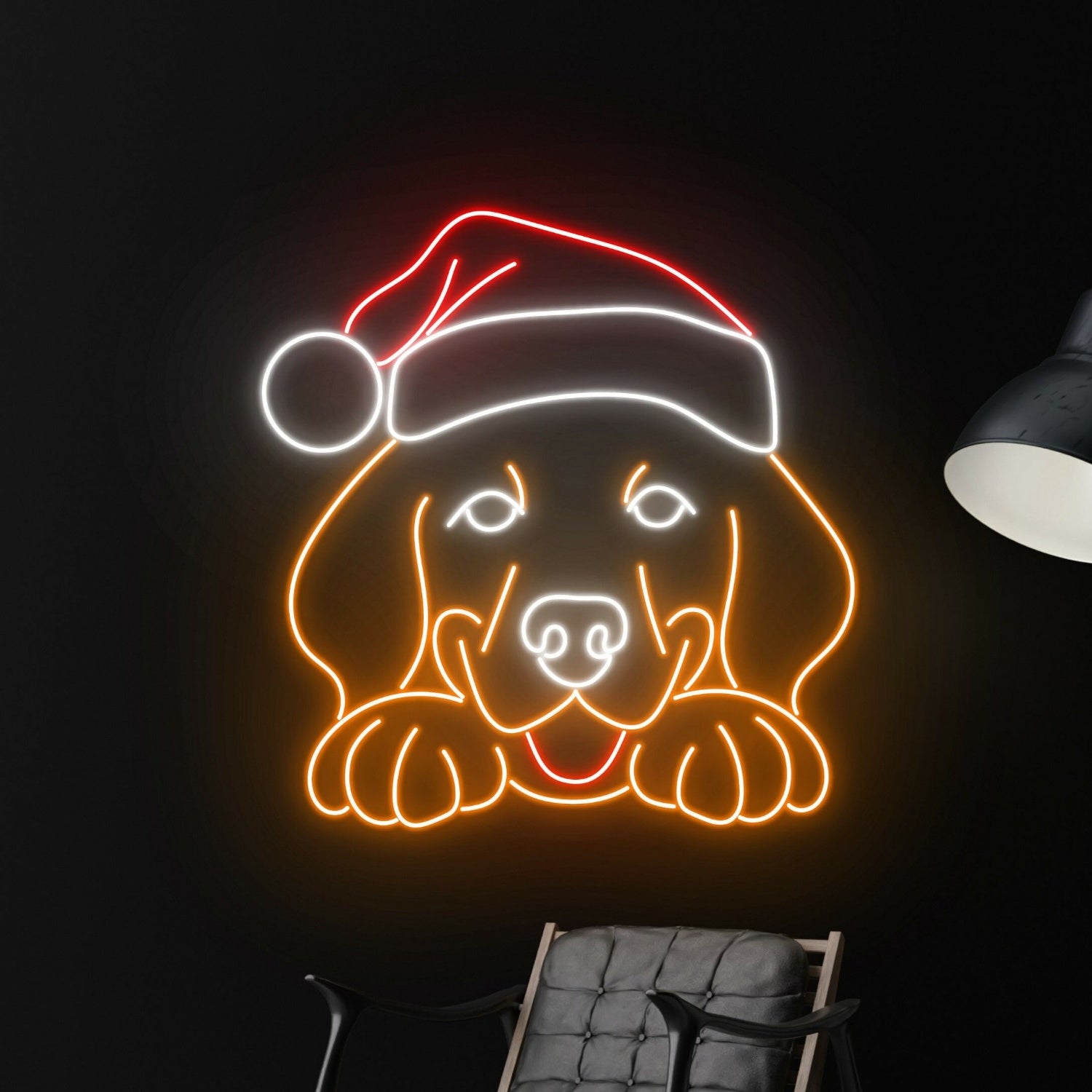Christmas Parties Labrador Christmas Hat Led Neon Sign | Shineneon