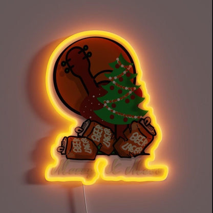 Christmas Party Saying Cartoon Beer Can Rgb Led Neon Sign - Shineneon