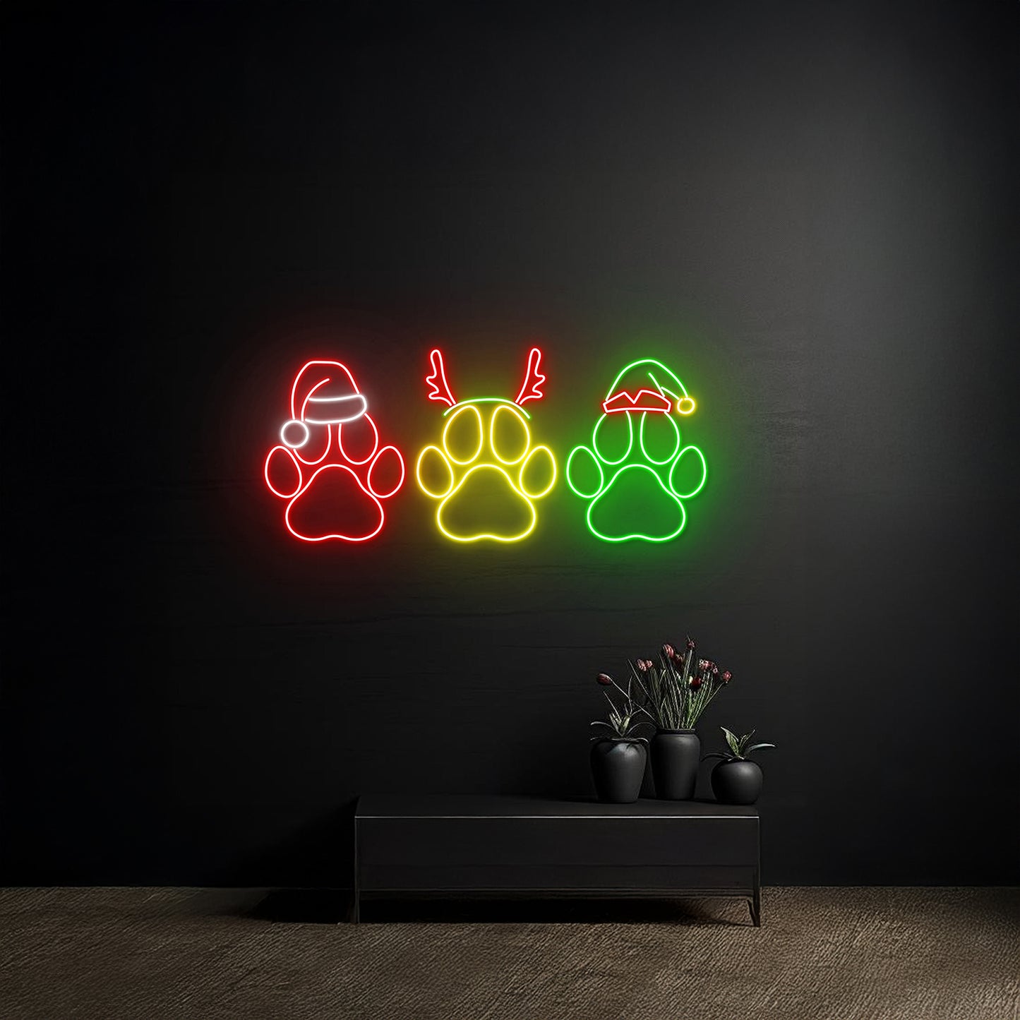 Christmas Paw Led Sign