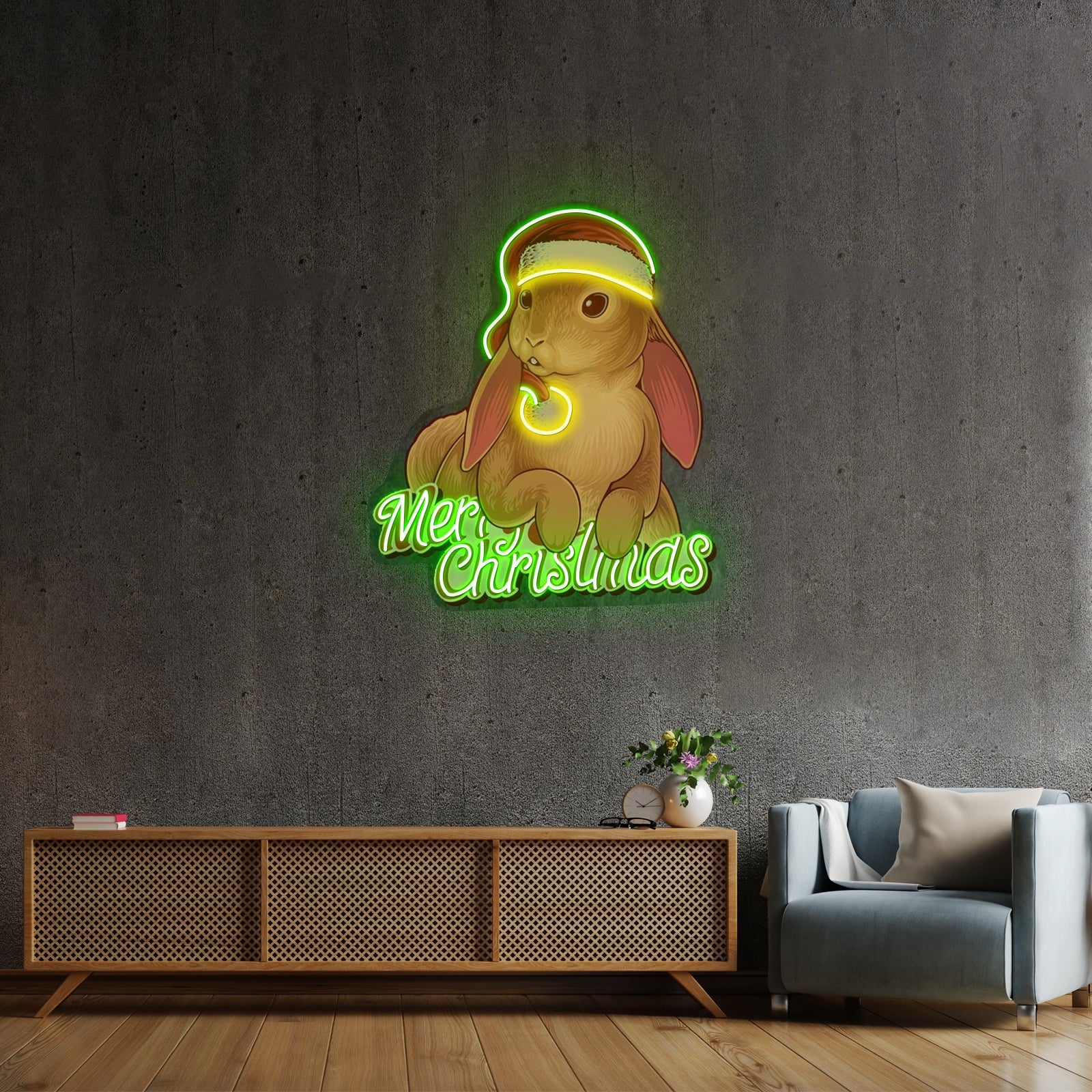 Christmas Rabbit Led Neon Sign Light Custom Led Signs - Shineneon