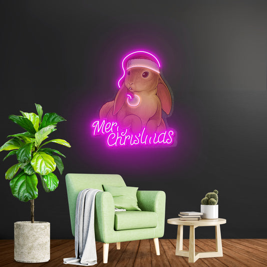 Christmas Rabbit Led Neon Sign Light Custom Led Signs