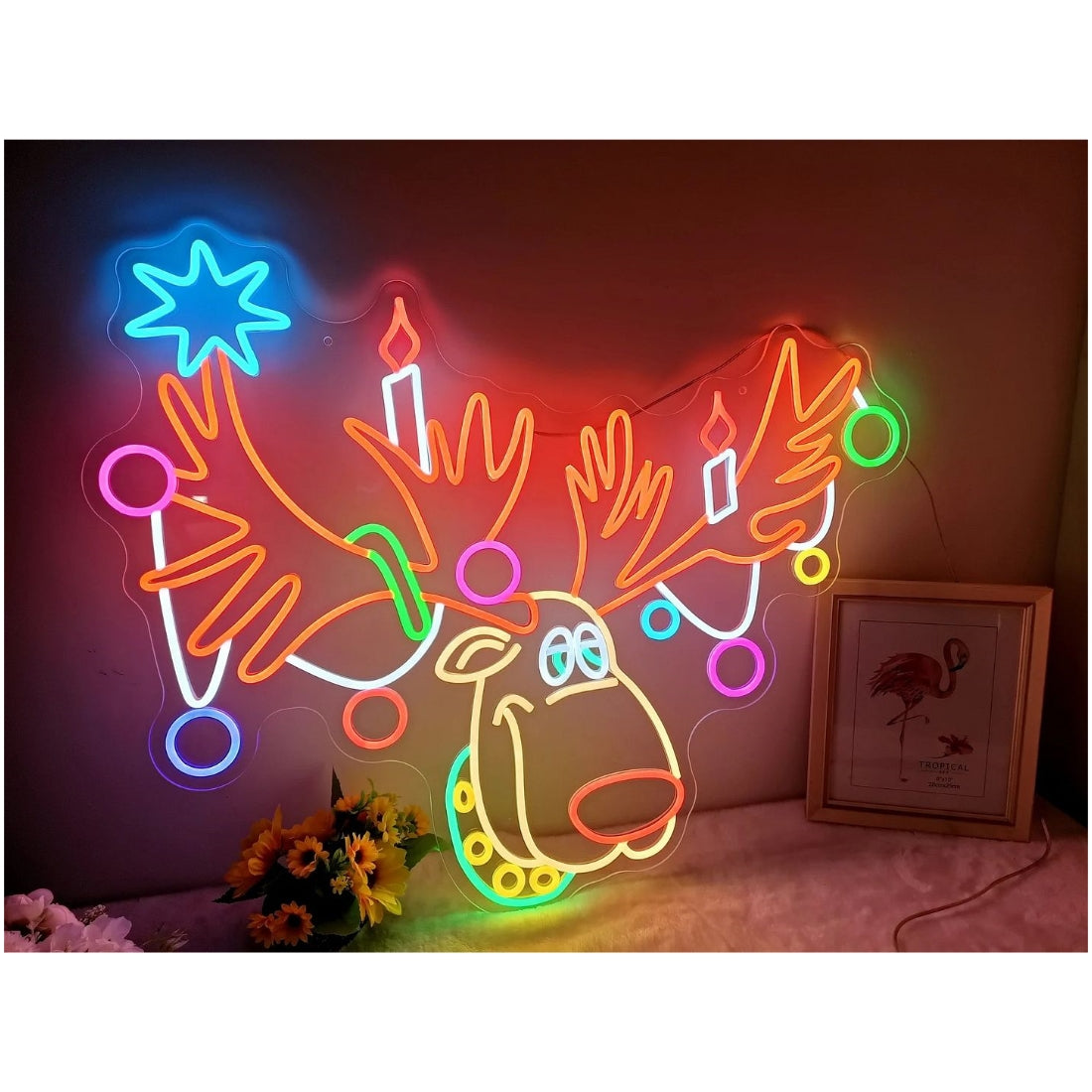 Christmas Reindeer Led Sign Business Neon Sign