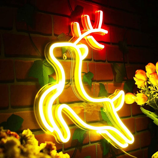 Christmas Reindeer Led Sign Business Neon Signs