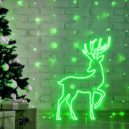 Christmas Reindeer Touch Of Holiday Magic With Neon Glow | Shineneon