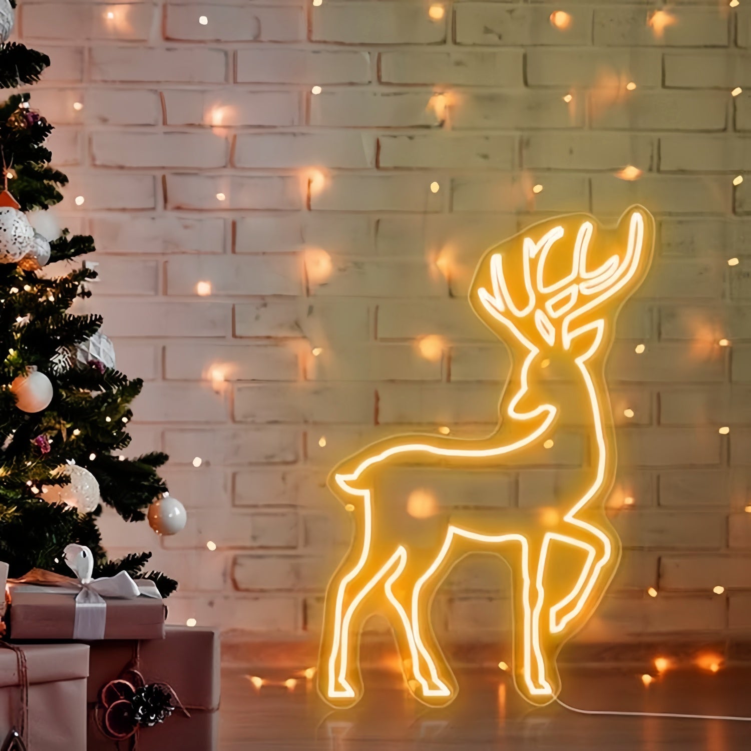 Christmas Reindeer Touch Of Holiday Magic With Neon Glow | Shineneon