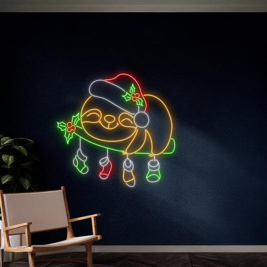 Christmas Sloth Neon Sign