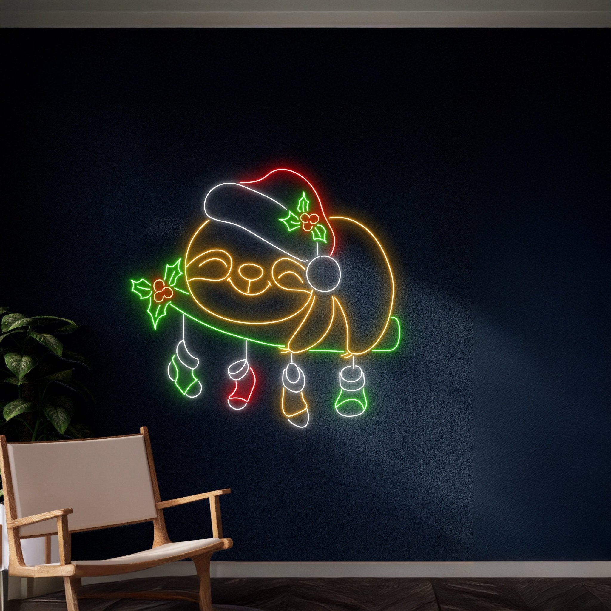 Christmas Sloth Neon Sign - Shineneon