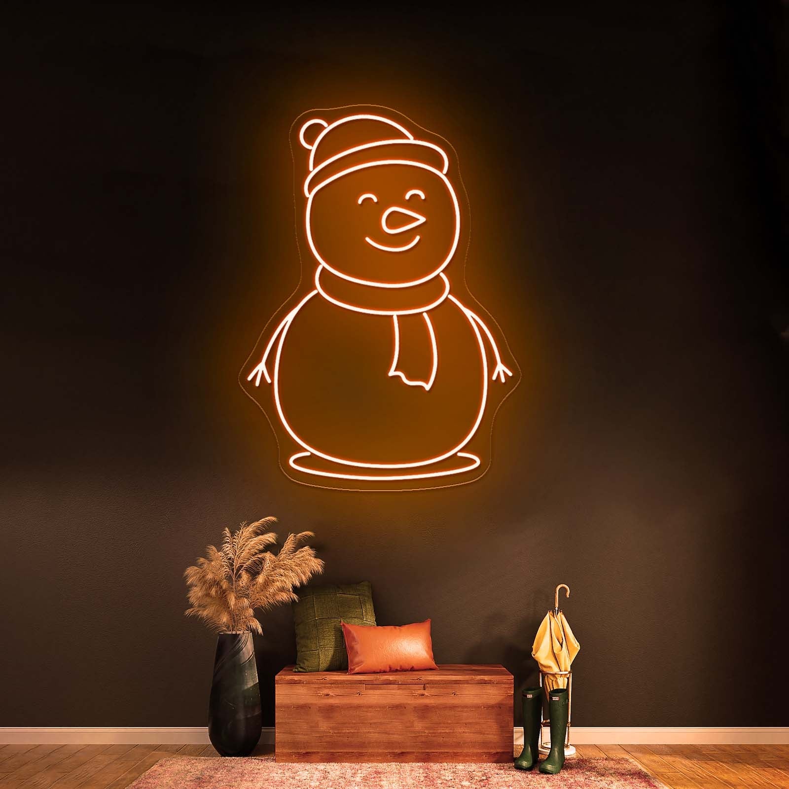 Christmas Snowman Purple Led Neon Sign - Shineneon