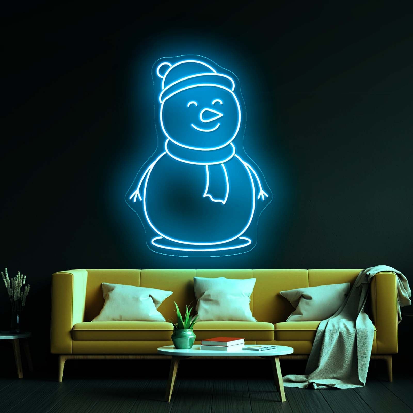 Christmas Snowman Purple Led Neon Sign - Shineneon