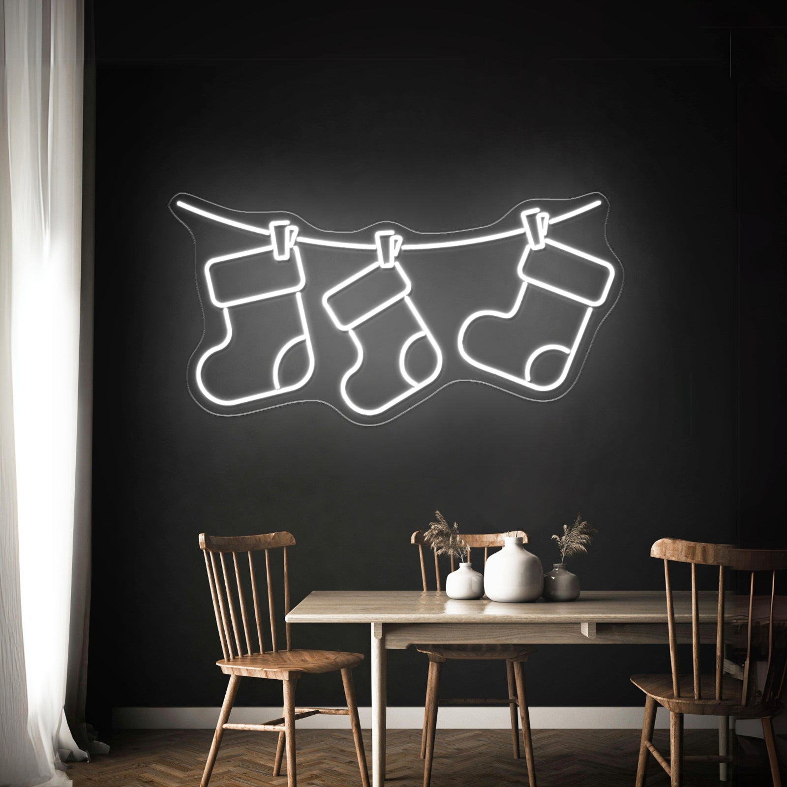 Christmas Socks Cute Purple Led Neon Sign - Shineneon