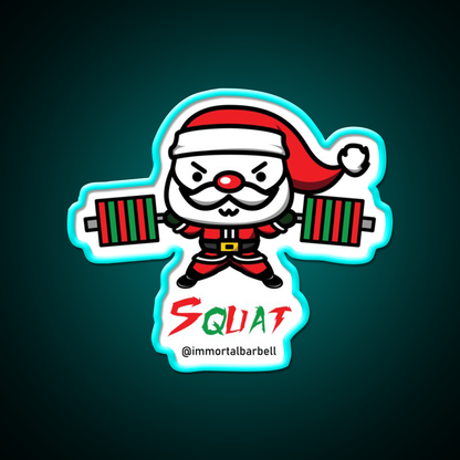 Christmas Squat Gym Fitness Led Neon Sign Rgb Color - Size and dimension reference