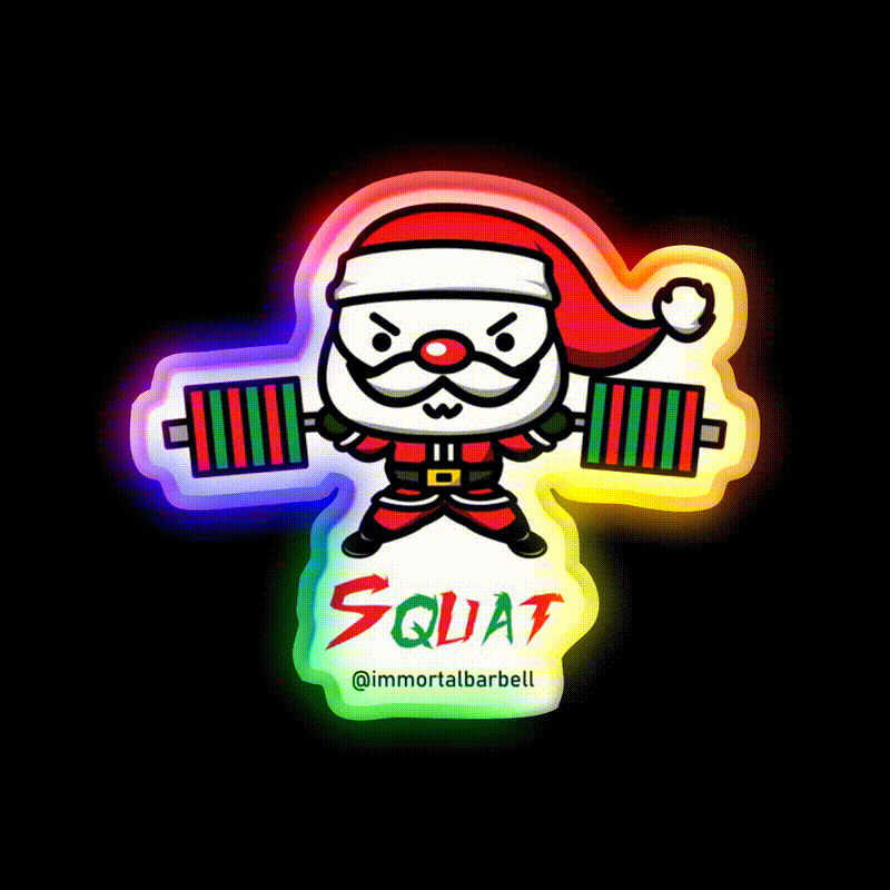 Christmas Squat Gym Fitness Led Neon Sign Rgb Color - LED neon sign close-up detail