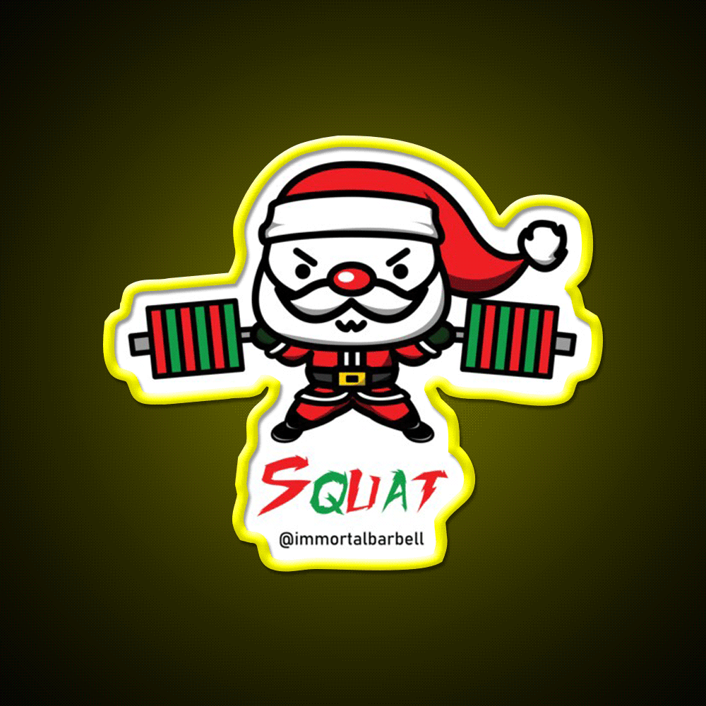 Christmas Squat Gym Fitness Led Neon Sign Rgb Color - Custom LED neon sign front view