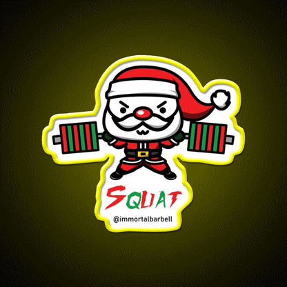 Christmas Squat Gym Fitness Led Neon Sign Rgb Color - Custom LED neon sign front view
