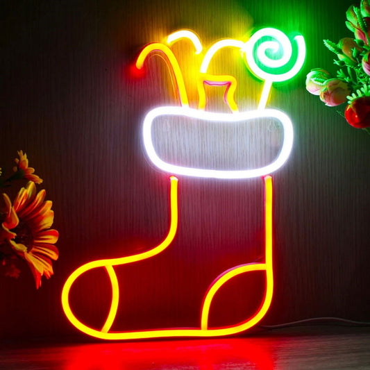 Christmas Stocking Led Sign Business Neon Signs