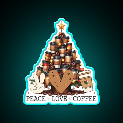 Christmas Tree For The Coffee Drinker Cafe Led Neon Sign Espresso Bar Art Rgb Color