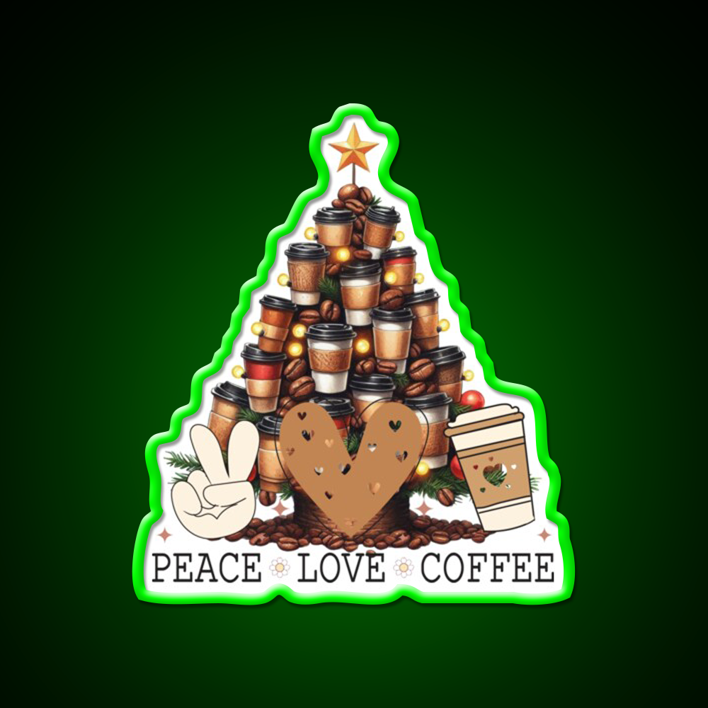 Christmas Tree For The Coffee Drinker Cafe Led Neon Sign Espresso Bar Art Rgb Color