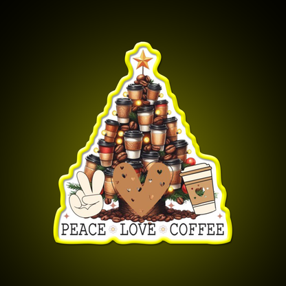 Christmas Tree For The Coffee Drinker Cafe Led Neon Sign Espresso Bar Art Rgb Color