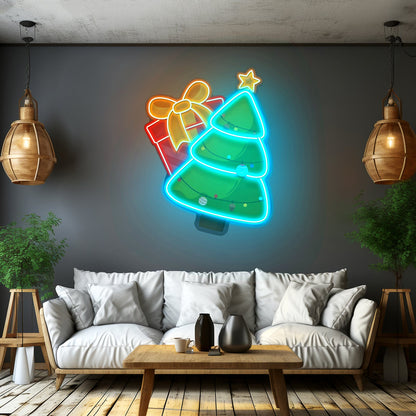Christmas Tree Gift Led Neon Acrylic Artwork For Sale - Shineneon