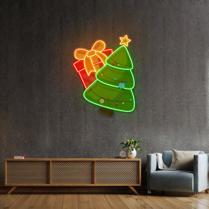 Christmas Tree Gift Led Neon Acrylic Artwork For Sale - Shineneon