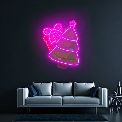 Christmas Tree Gift Led Neon Acrylic Artwork For Sale