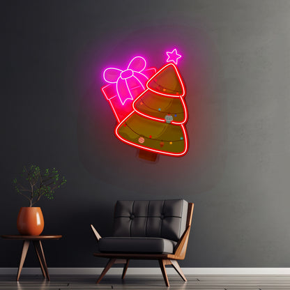 Christmas Tree Gift Led Neon Acrylic Artwork For Sale