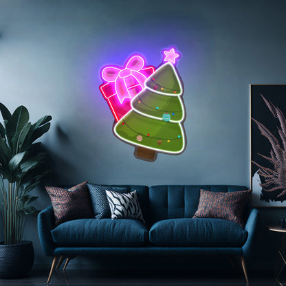 Christmas Tree Gift Led Neon Acrylic Artwork For Sale