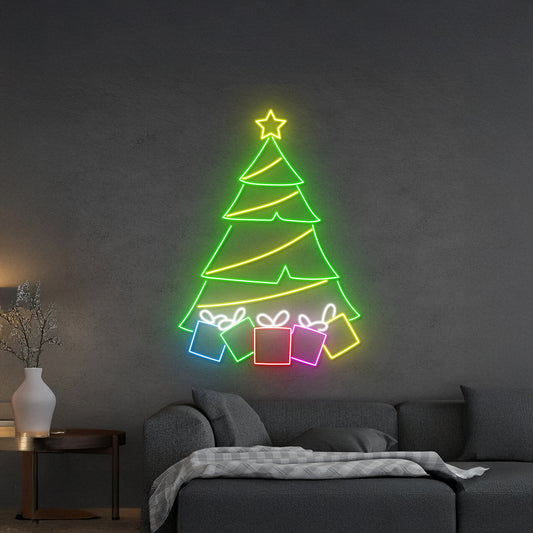 Christmas Tree Gift Neon Sign