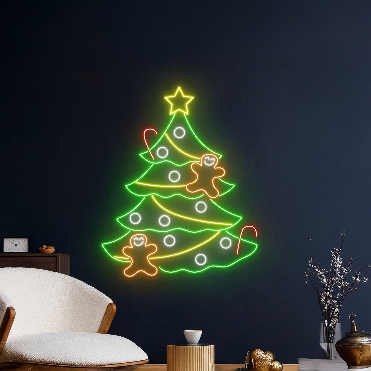 Christmas Tree Gingerbread Neon Sign