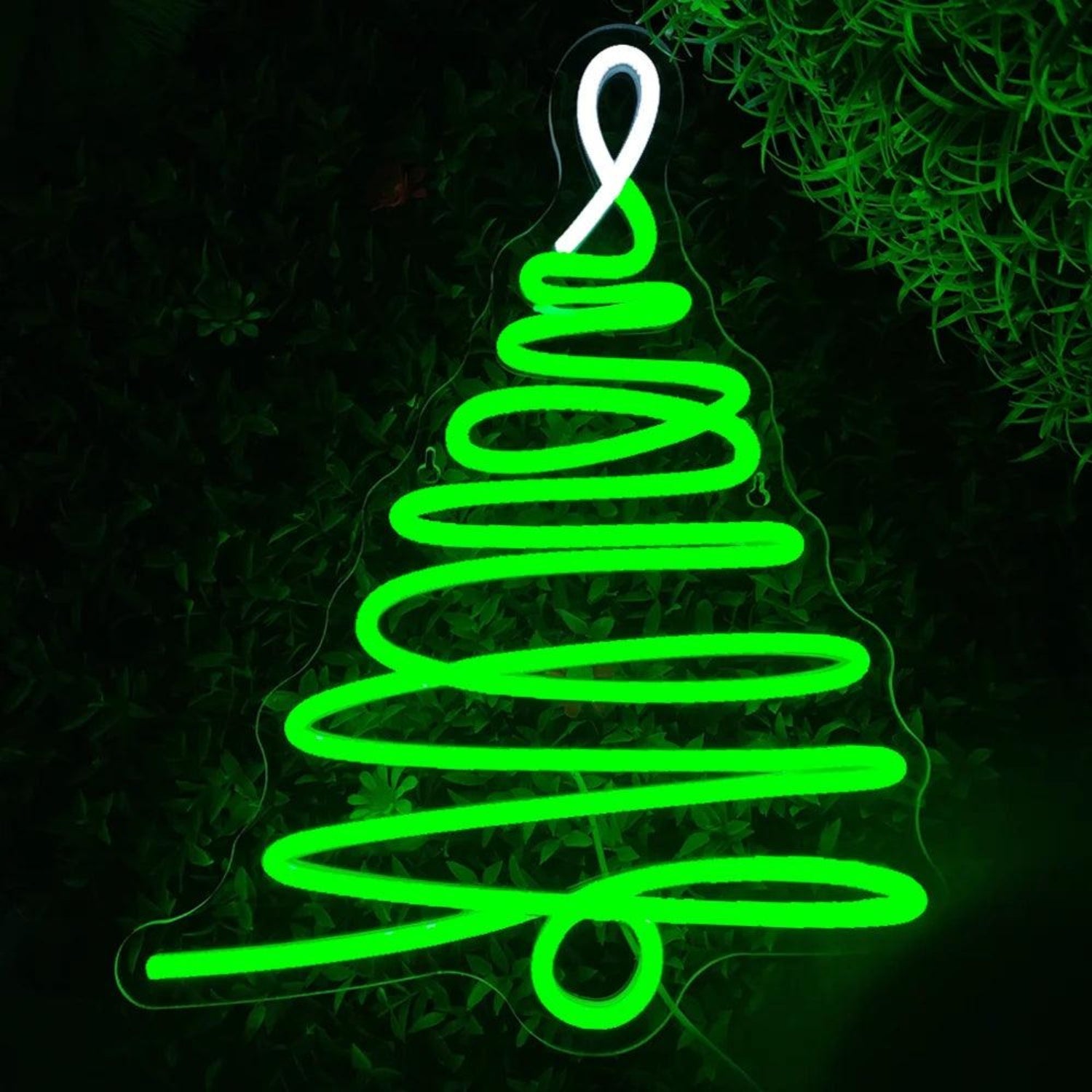 Christmas Tree Green White Spiral Led Neon Sign For Holiday Decor | Shineneon