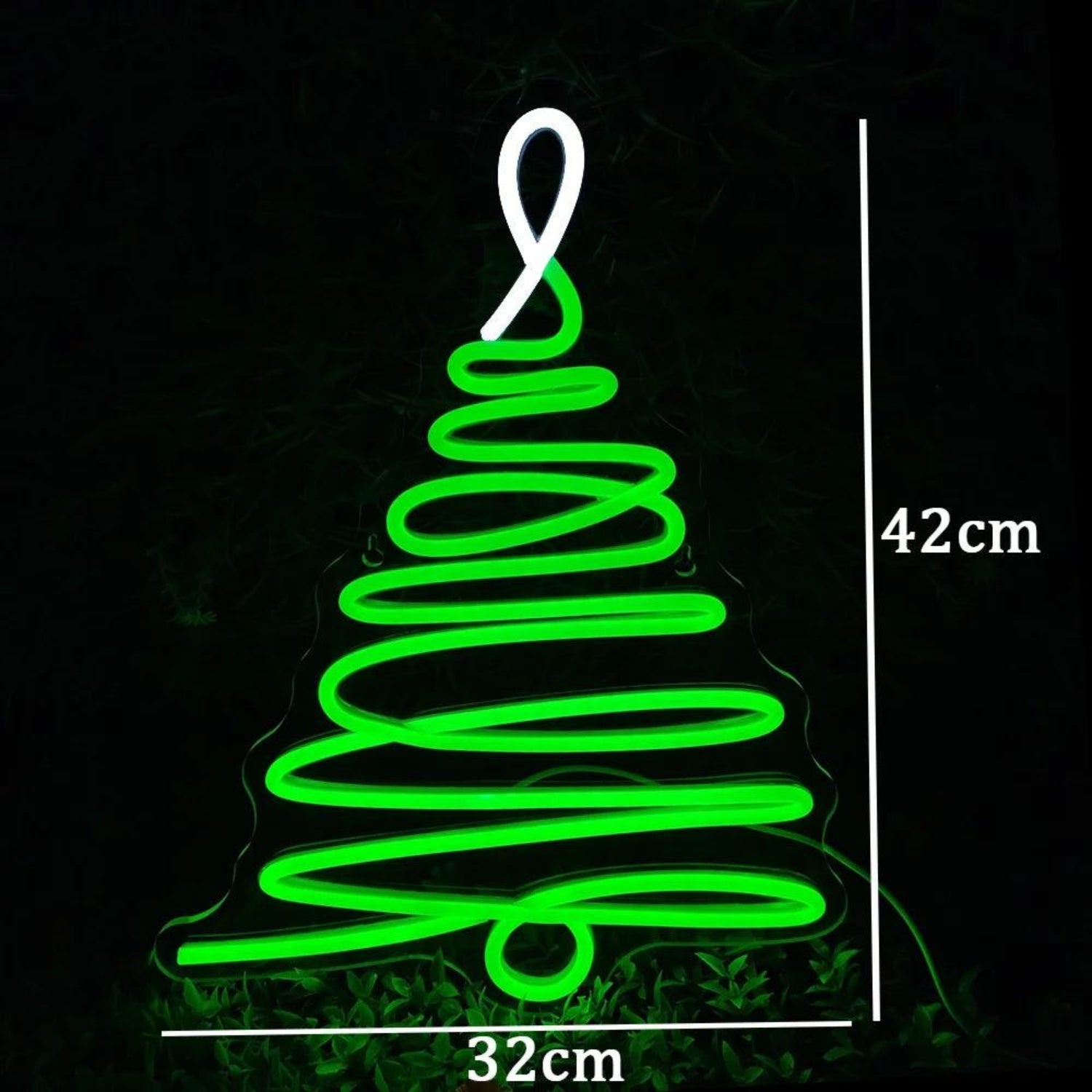 Christmas Tree Green White Spiral Led Neon Sign For Holiday Decor | Shineneon