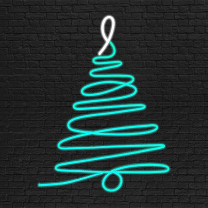 Christmas Tree Green White Spiral Led Neon Sign For Holiday Decor | Shineneon