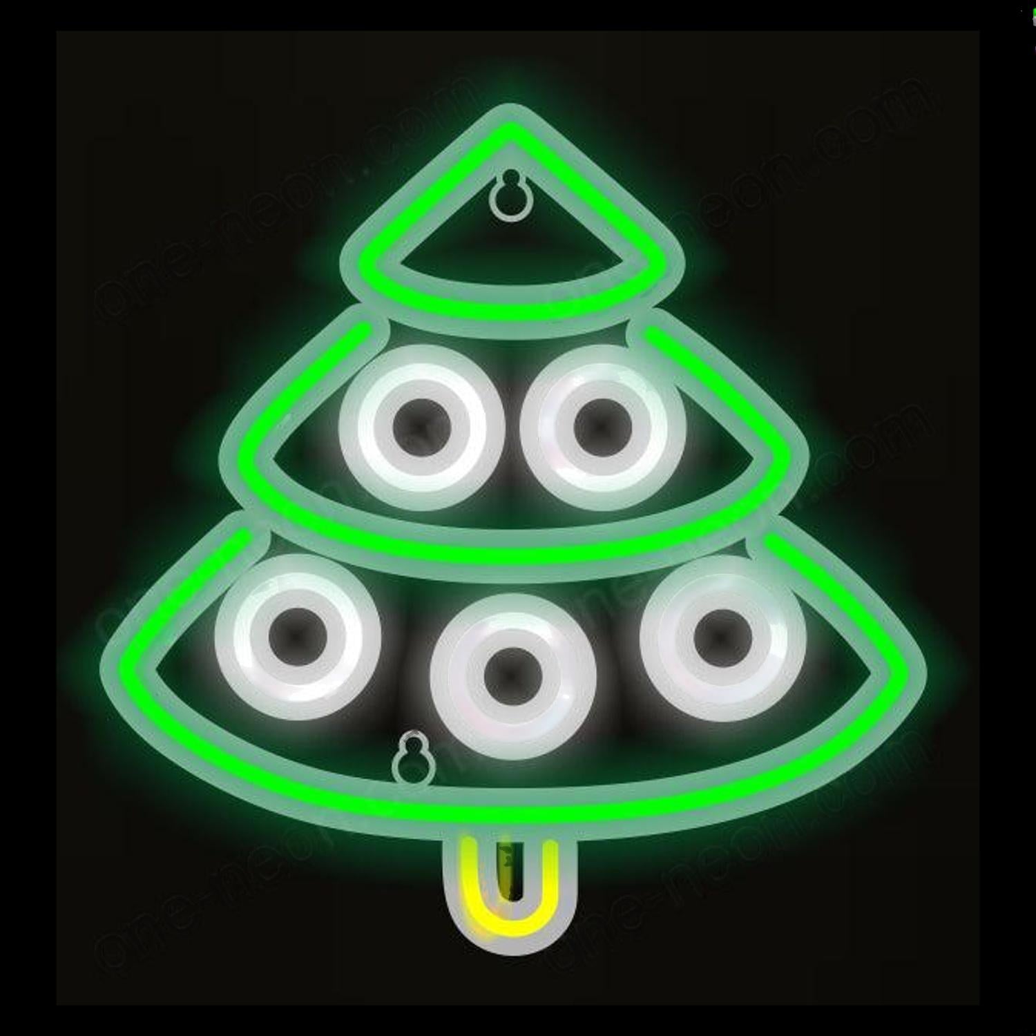 Christmas Tree Led Neon Sign Green White Yellow Tabletop Holiday Decor | Shineneon