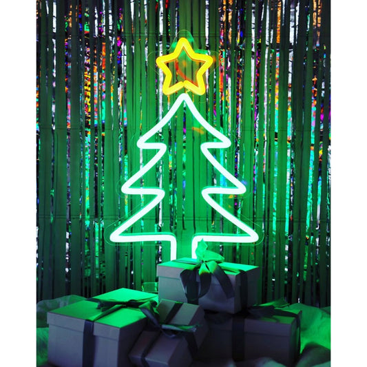 Christmas Tree Led Sign Business Neon Signs Wall Decor