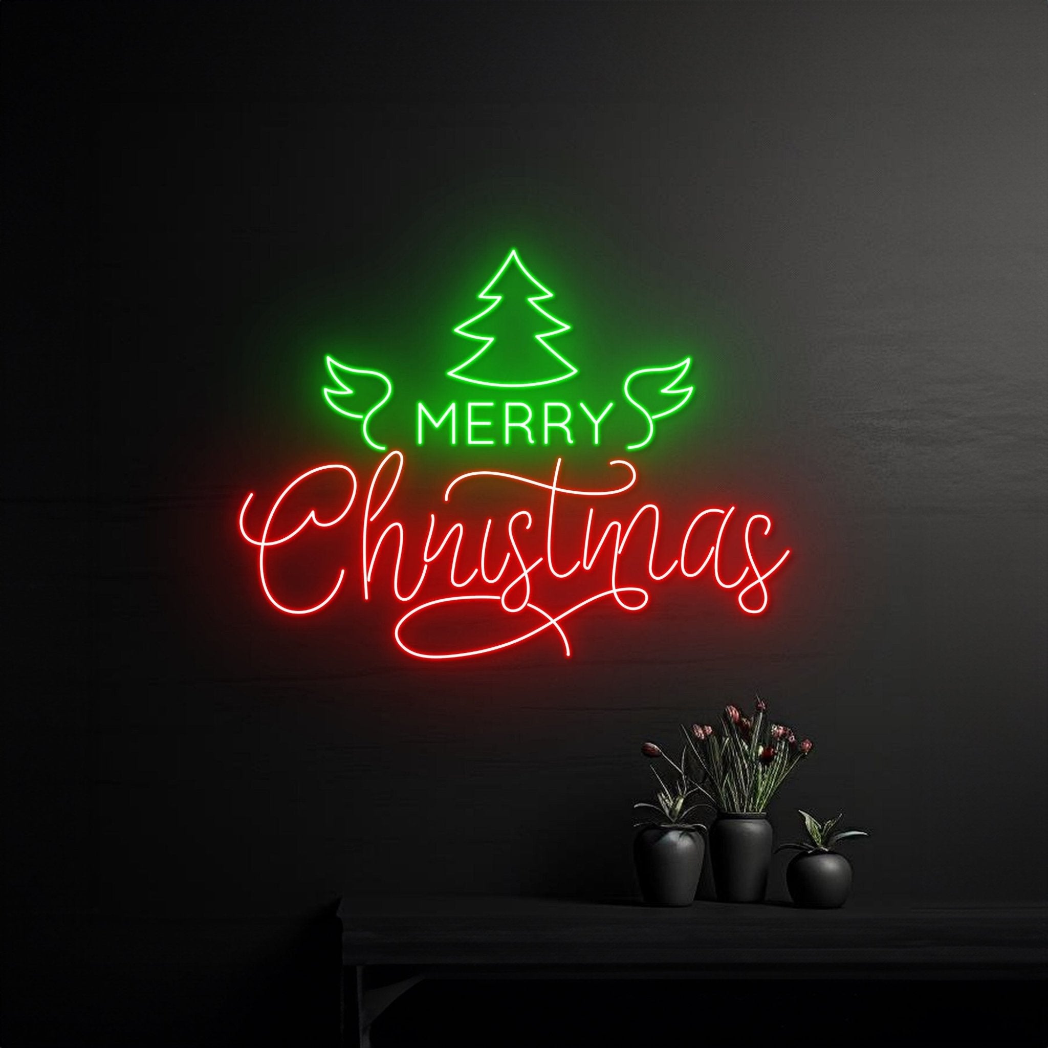 Christmas Tree Led Sign Personalized Merry Christmas Neon Light - Shineneon