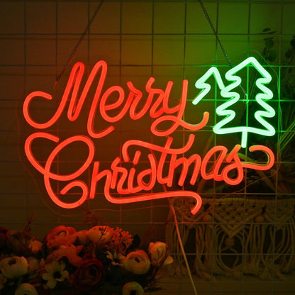 Christmas Tree Merry Christmas Led Neon Sign Indoor Holiday Decor | Shineneon