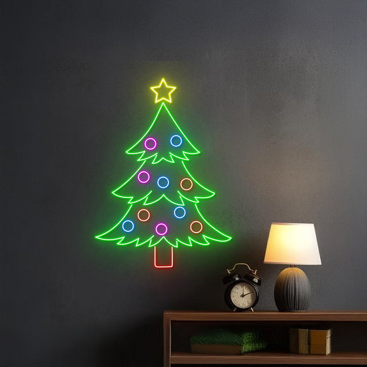 Christmas Tree Neon Sign Merry Christmas Tree Led Sign