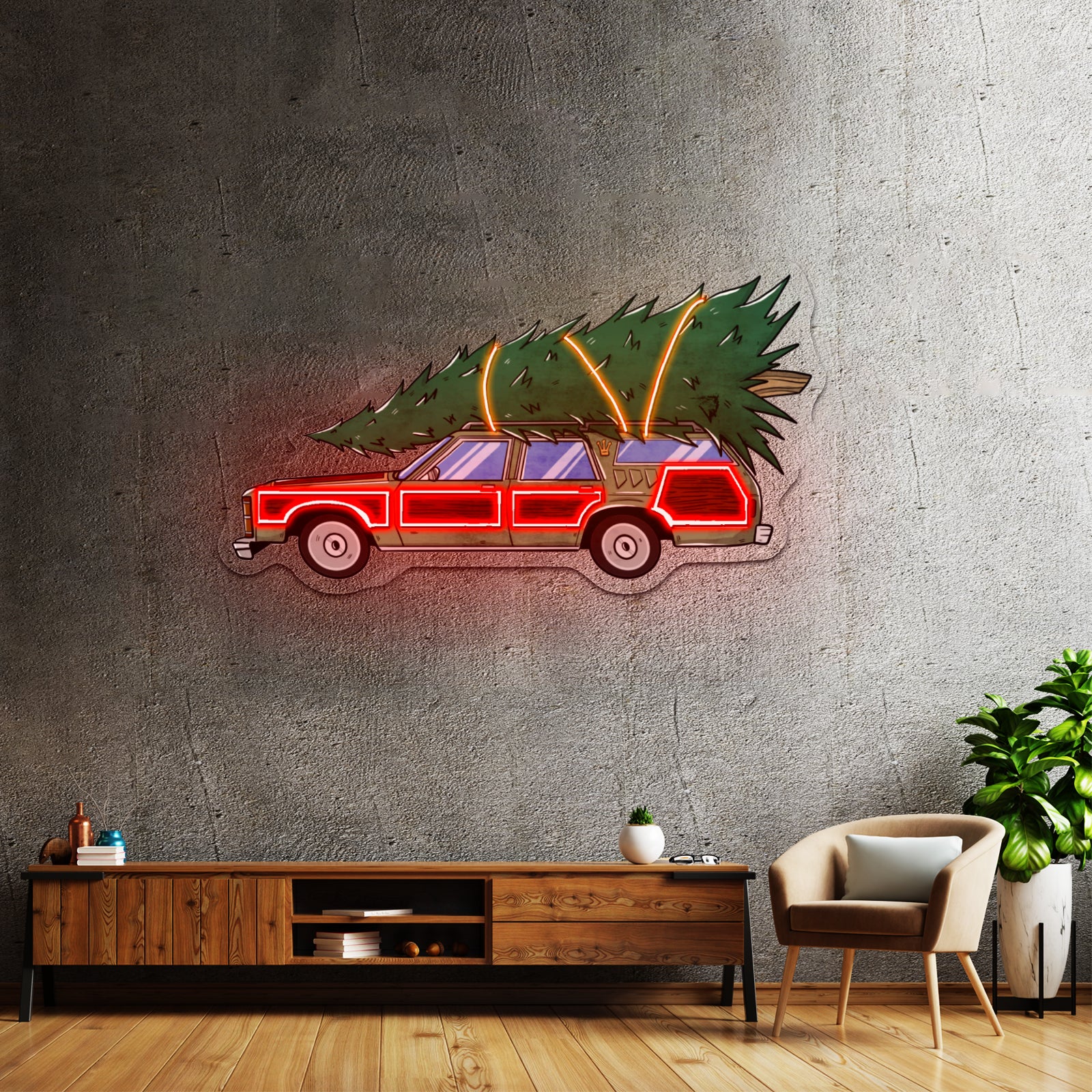 Christmas Tree Pyramid Led Neon Acrylic Artwork For Sale