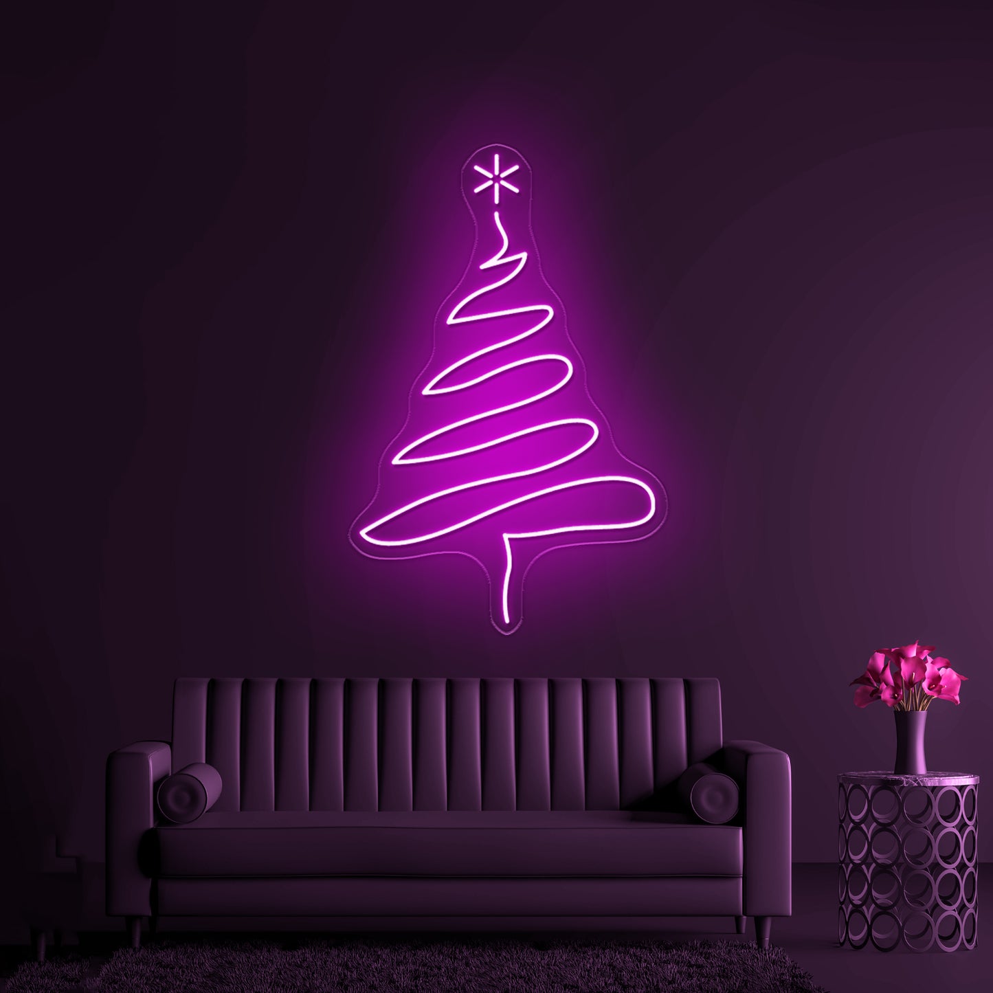 Christmas Tree Purple Led Neon Signs