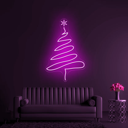 Christmas Tree Purple Led Neon Signs