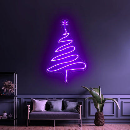 Christmas Tree Purple Led Neon Signs