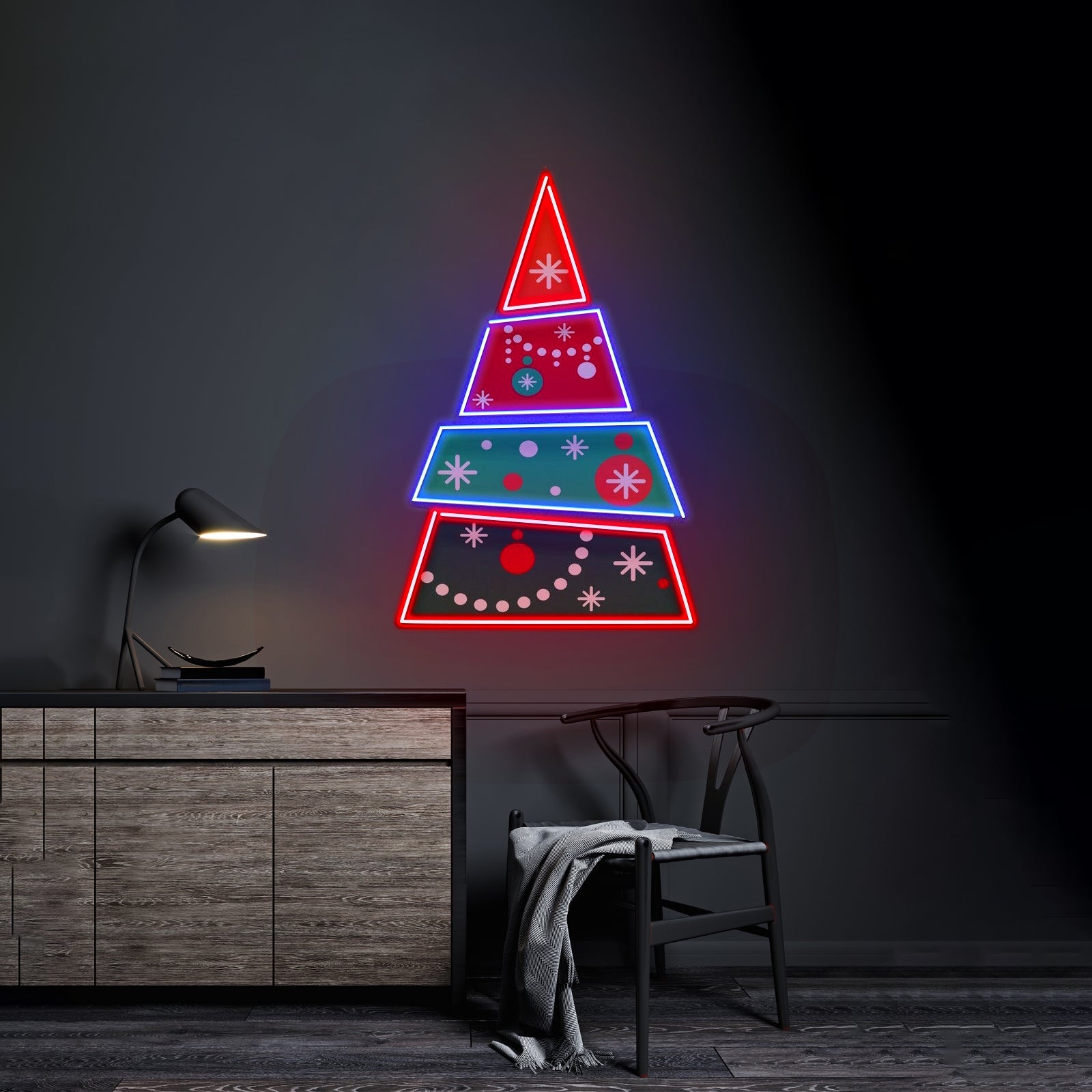 Christmas Tree Pyramid Led Neon Acrylic Artwork For Sale - Shineneon