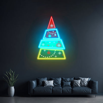 Christmas Tree Pyramid Led Neon Acrylic Artwork For Sale