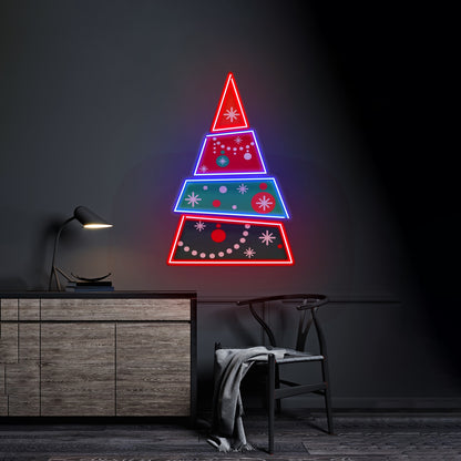 Christmas Tree Pyramid Led Neon Acrylic Artwork For Sale