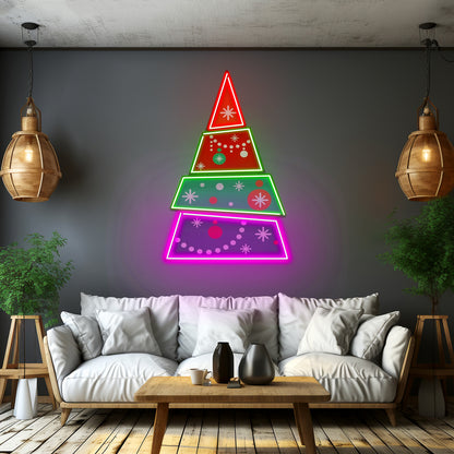 Christmas Tree Pyramid Led Neon Acrylic Artwork For Sale