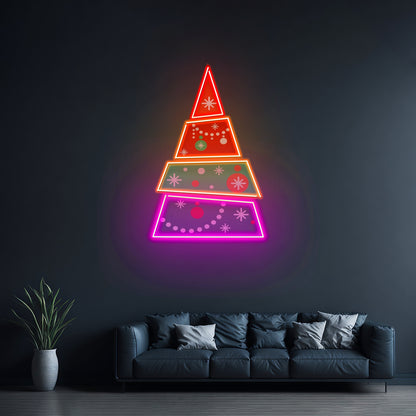 Christmas Tree Pyramid Led Neon Acrylic Artwork For Sale