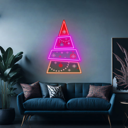 Christmas Tree Pyramid Led Neon Acrylic Artwork For Sale